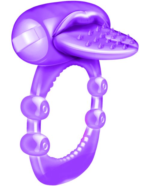 Nubby Tongue X - Treme Vibrating Pleasure Ring - Purple