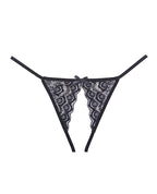 Adore Luv Web Strappy Open Front Panty Black