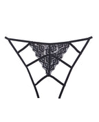 Adore Luv Web Strappy Open Front Panty Black