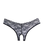 Adore Crush Lace Open Panty Black