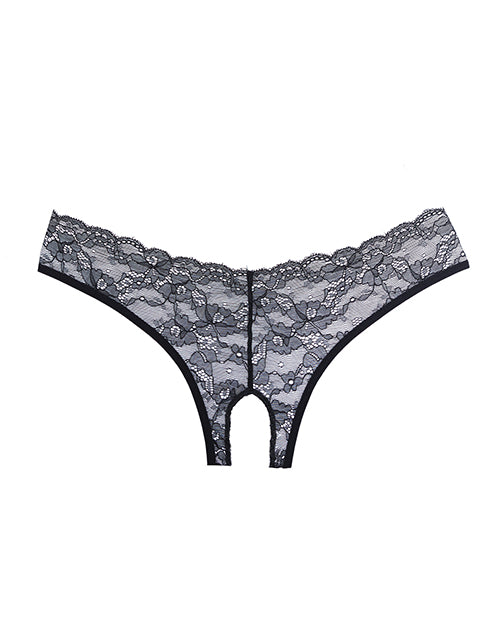 Adore Crush Lace Open Panty Black