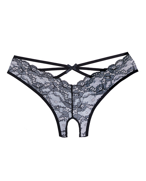 Adore Crush Lace Open Panty Black
