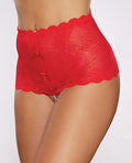 Allure Passion & Pearl High Waist Crotchless w/Pearls - Red