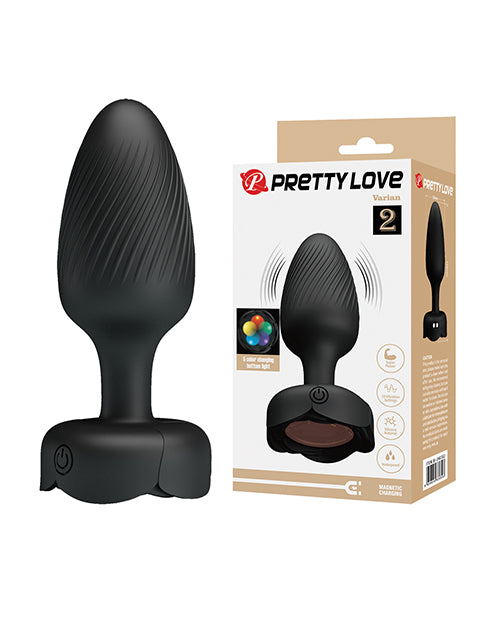 Pretty Love Varian Butt Plug w/Multi Color Bottom Light - Black