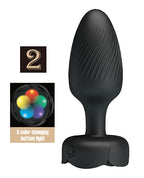 Pretty Love Varian Butt Plug w/Multi Color Bottom Light - Black