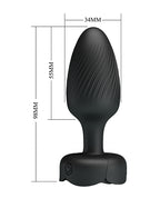 Pretty Love Osborn Butt Plug w/Multi Color Bottom Light - Black