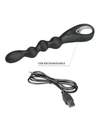 Pretty Love Federer Vibrating Beaded Anal Probe - Black