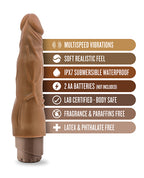 Blush Dr. Skin Cock Vibe 8" Vibrating Cock - Mocha