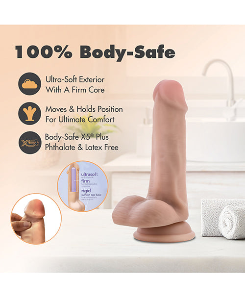 Blush Dr. Skin 6" Posable Dildo With Balls - Vanilla