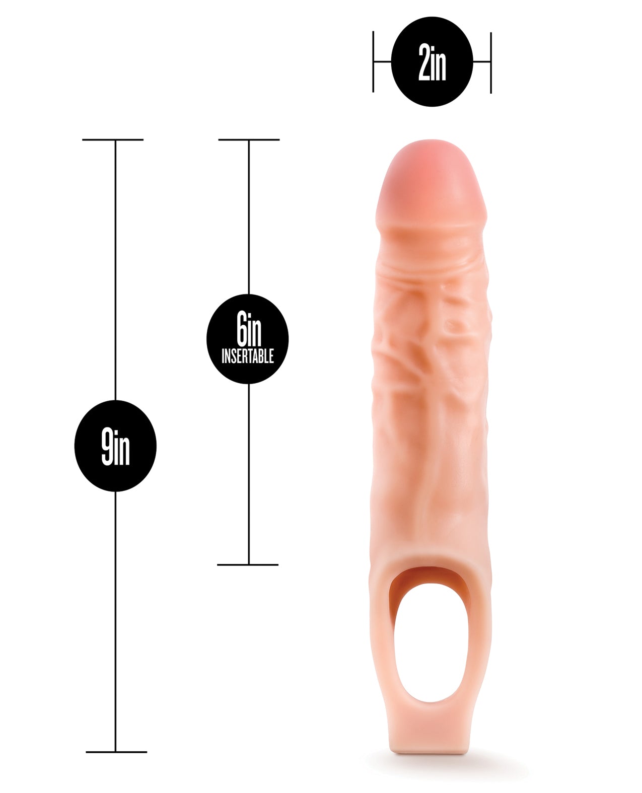Blush Performance 9" Silicone Cock Sheath Penis Extender - Flesh