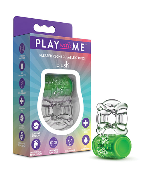 Blush Play With Me - Pleaser Rechargeable C - Ring - Neon Green