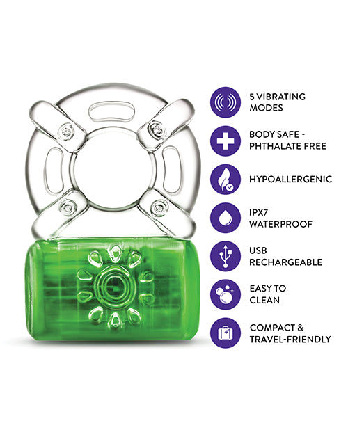 Blush Play With Me - Pleaser Rechargeable C - Ring - Neon Green