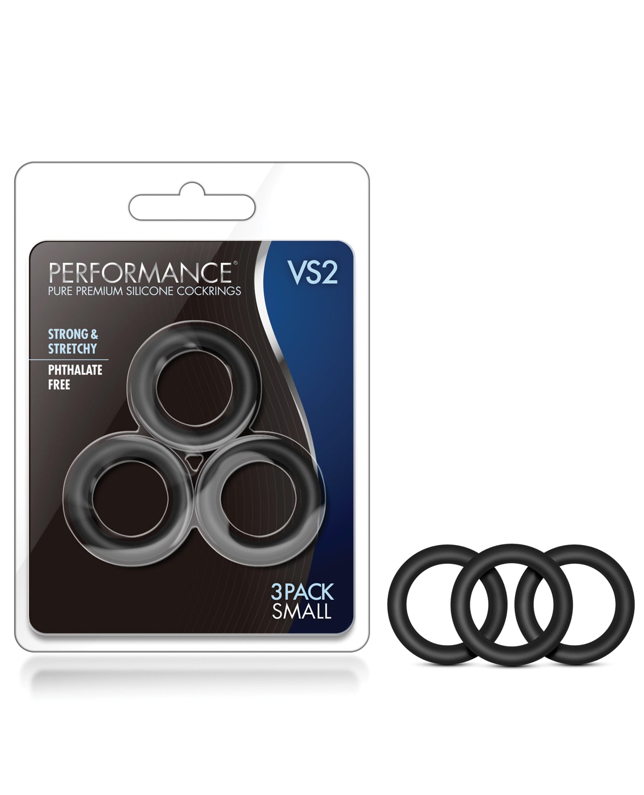 Blush Performance VS2 Pure Premium Silicone Cockrings - Black