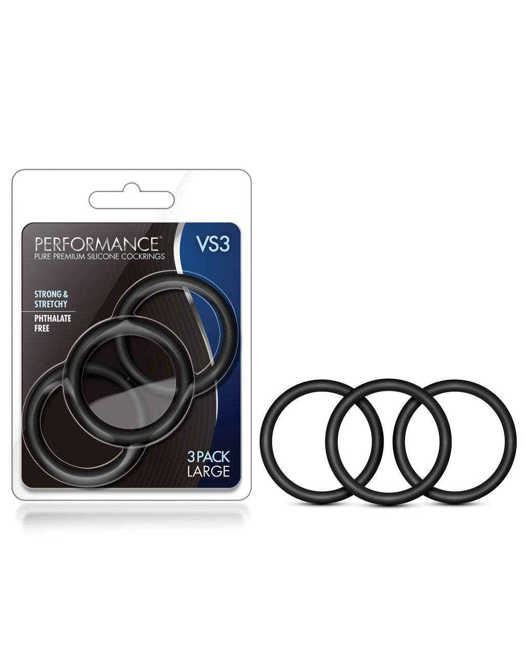 Blush Performance VS3 Pure Premium Silicone Cockrings - Black