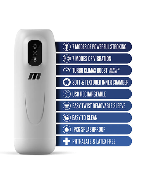 Blush for Men Robo Bator Powered Vibrating Stroker - White