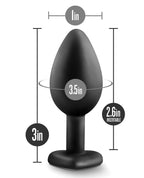 Blush Temptasia Bling Plug w/Gem - Black