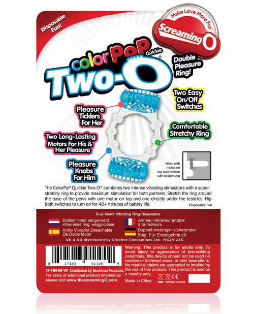 Screaming O Color Pop Quickie Two - O - Blue