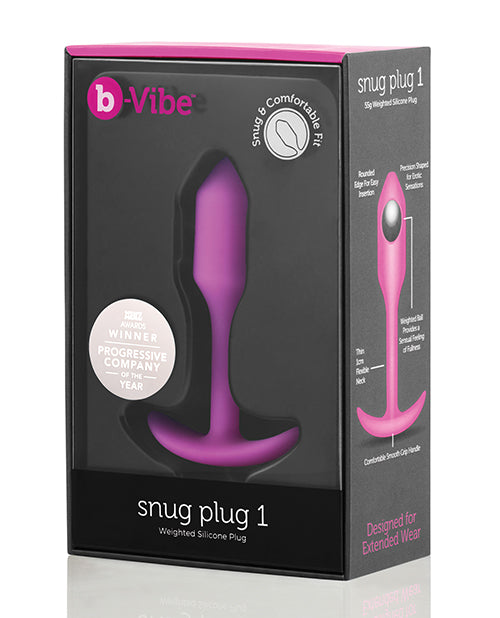 b - Vibe Weighted Snug Plug 1 - Fuchsia