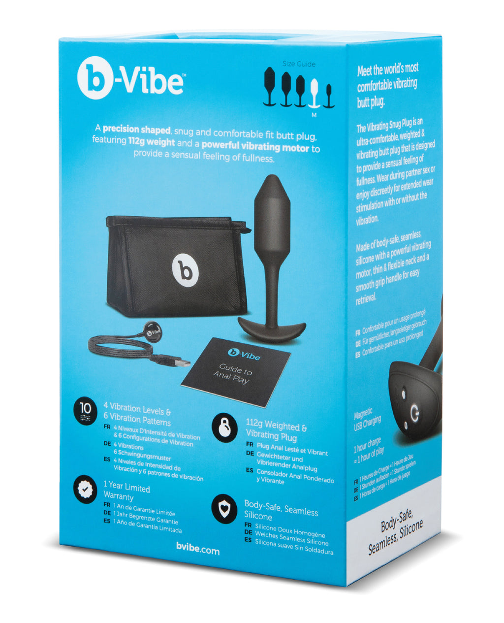 b - Vibe Vibrating Weighted Snug Plug - Black