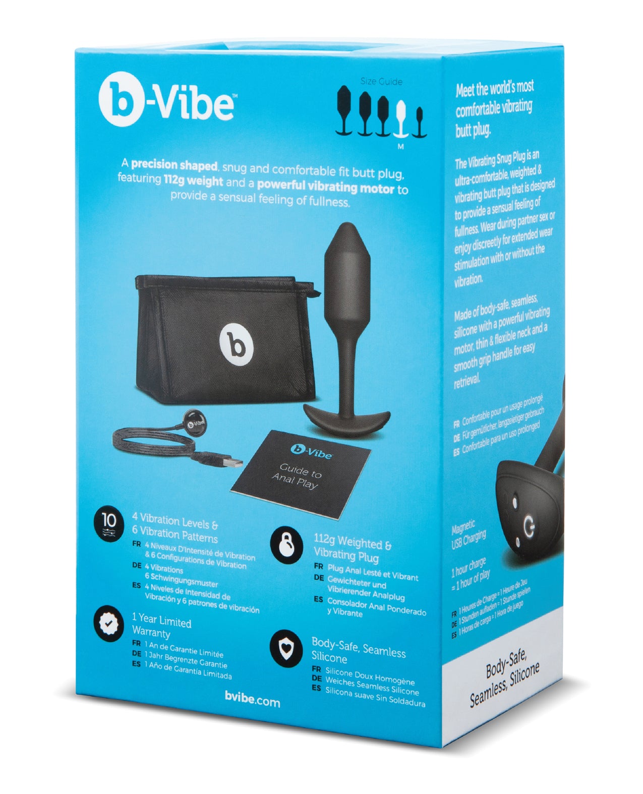 b - Vibe Vibrating Weighted Snug Plug - Black