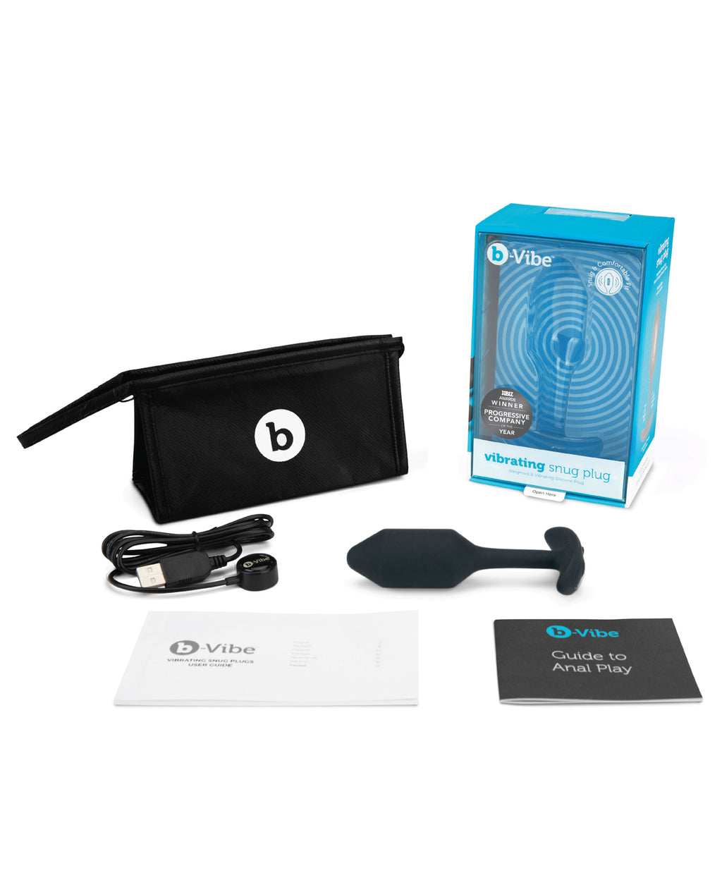b - Vibe Vibrating Weighted Snug Plug - Black