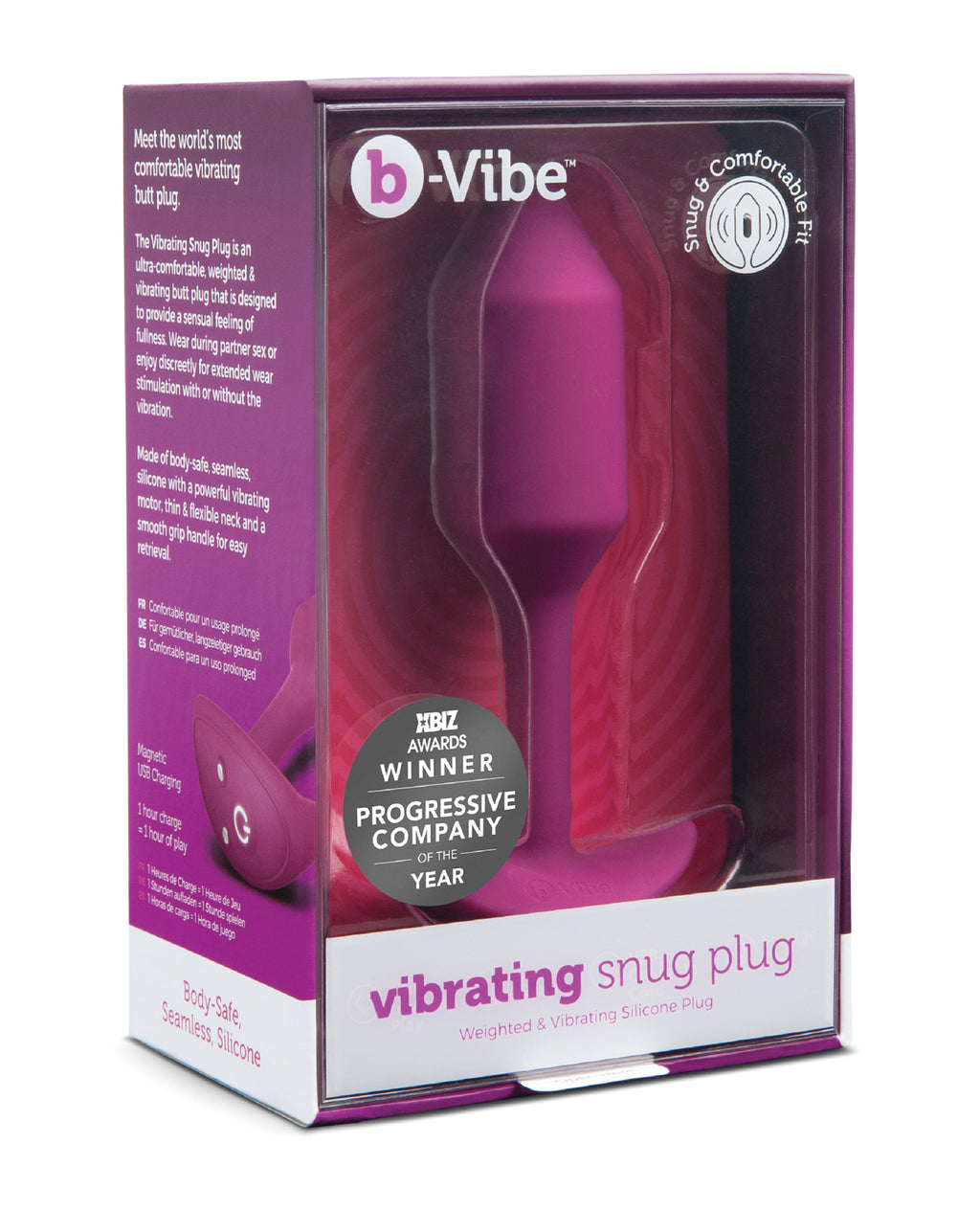 b - Vibe Vibrating Weighted Snug Plug - Rose