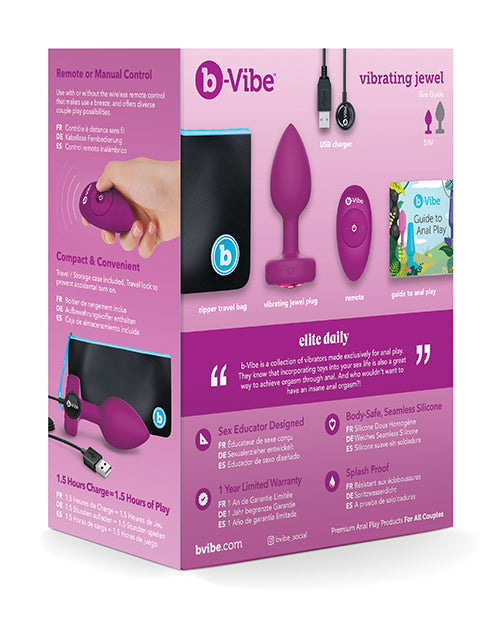 b - Vibe Remote Control Vibrating Jewel Plug - Fuchsia