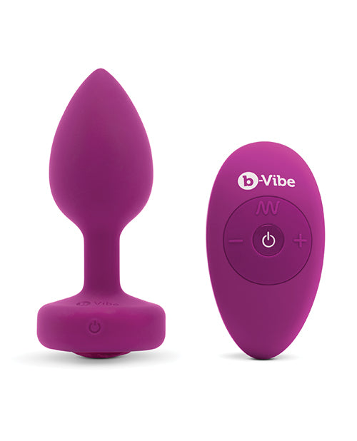 b - Vibe Remote Control Vibrating Jewel Plug - Fuchsia