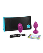 b - Vibe Remote Control Vibrating Jewel Plug - Fuchsia