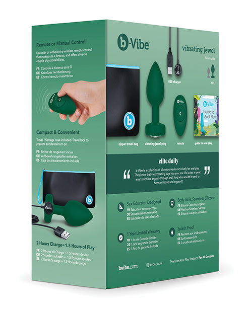 b - Vibe Remote Control Vibrating Jewel Plug (/) - Emerald Green