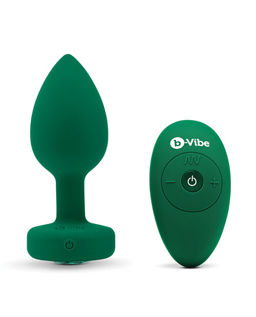 b - Vibe Remote Control Vibrating Jewel Plug (/) - Emerald Green