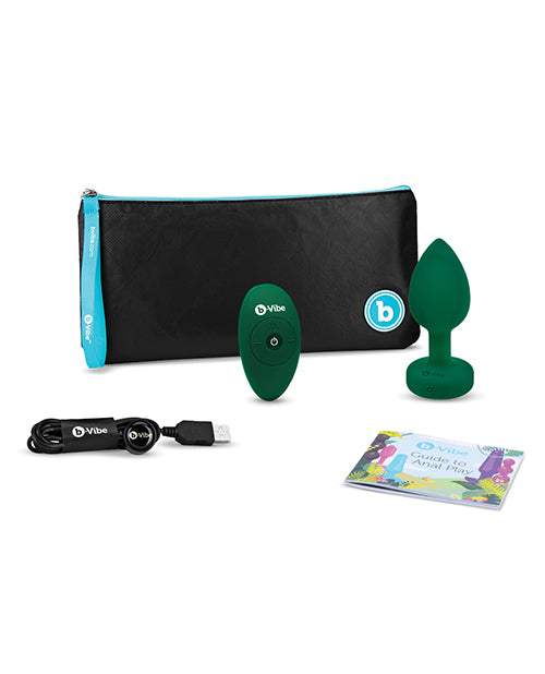 b - Vibe Remote Control Vibrating Jewel Plug (/) - Emerald Green