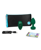 b - Vibe Remote Control Vibrating Jewel Plug (/) - Emerald Green