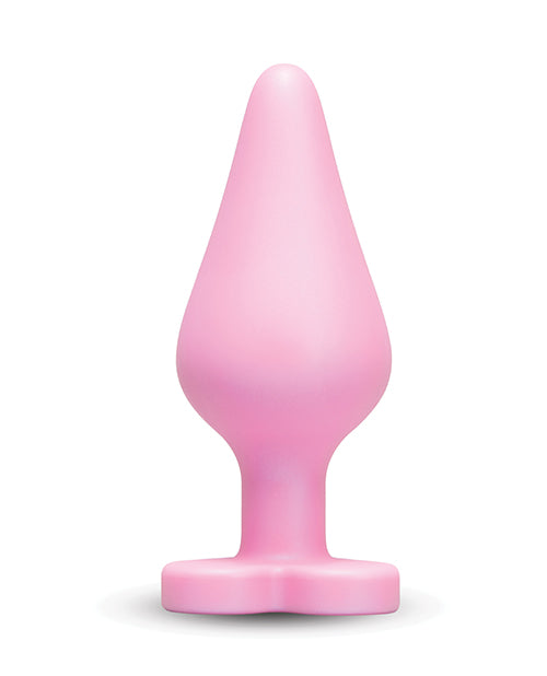 B - Mine Butties - Silicone Butt Plug with Heart Base - Pink