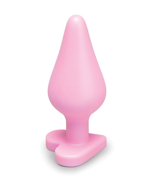 B - Mine Butties - Silicone Butt Plug with Heart Base - Pink