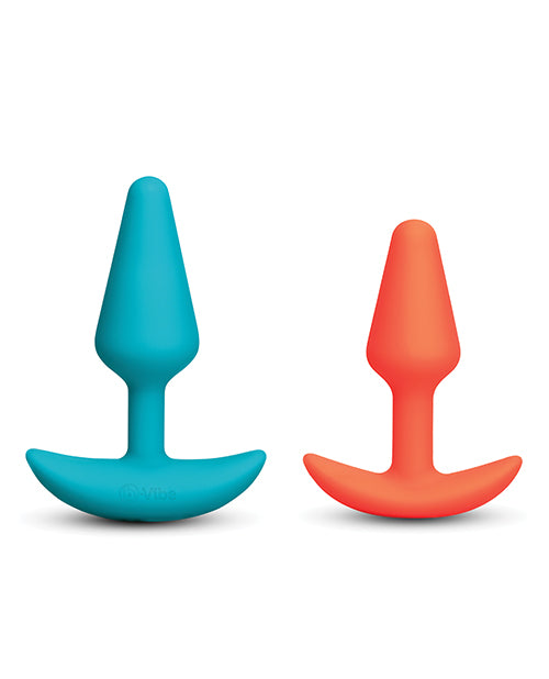 Anal Training Bundle 2 - Piece Set Includes Beginner Plug & Rechargeable Vibrating Plug w/Remote