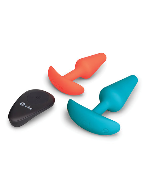 Anal Training Bundle 2 - Piece Set Includes Beginner Plug & Rechargeable Vibrating Plug w/Remote