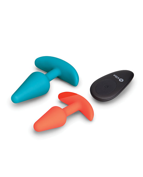 Anal Training Bundle 2 - Piece Set Includes Beginner Plug & Rechargeable Vibrating Plug w/Remote