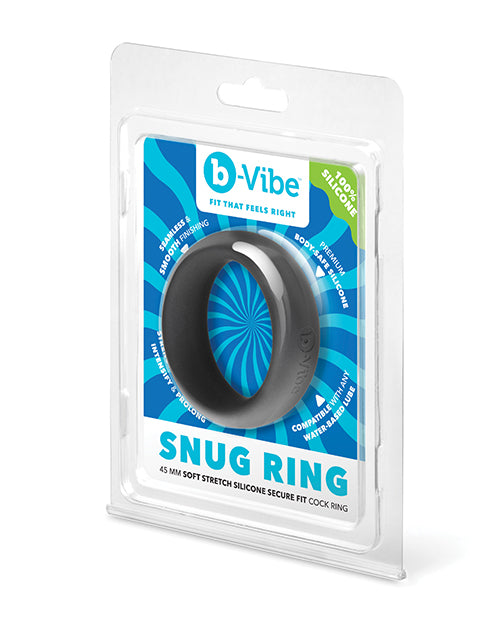 b - Vibe Sung Ring 45 mm Snug Fit Silicone Cock Ring - Black