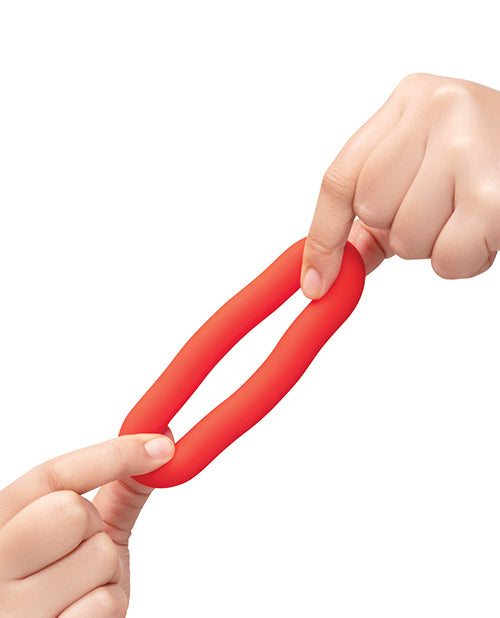b - Vibe Flex Ring Bulk Super Soft Silicone Secure Fit Cock Ring - Red