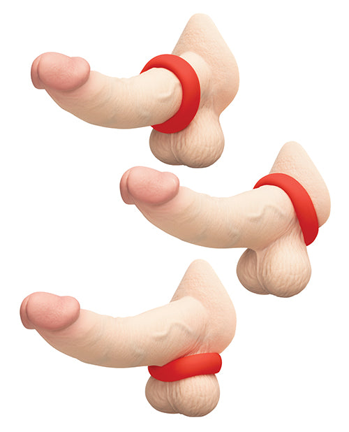 b - Vibe Flex Ring Bulk Super Soft Silicone Secure Fit Cock Ring - Red