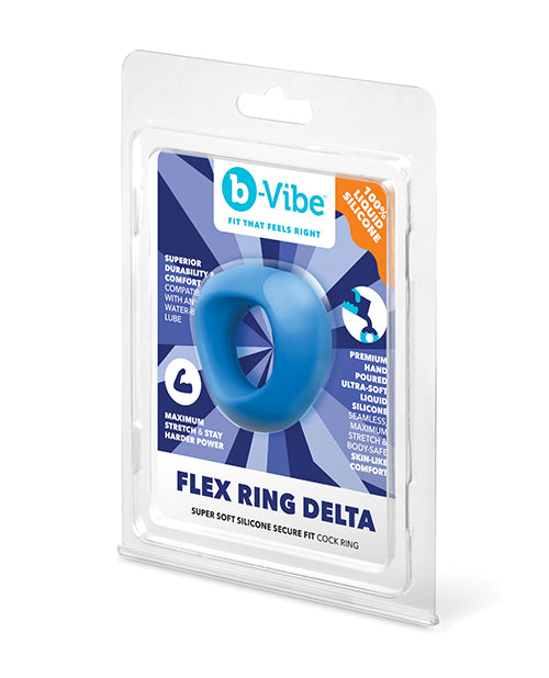 b - Vibe Flex Ring Delta Silicone Cock Ring - Blue