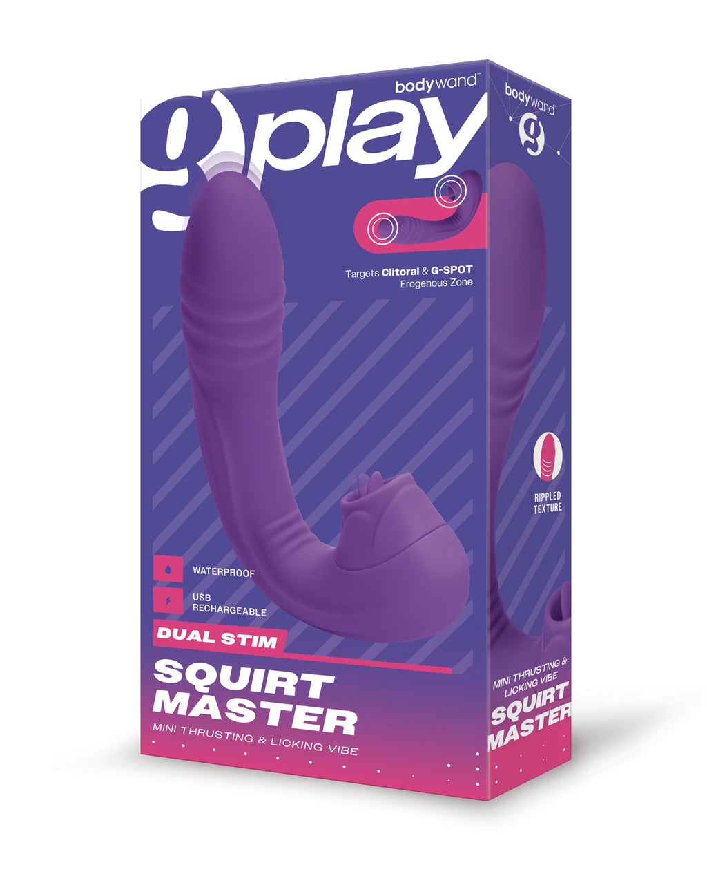 Bodywand G - Play Dual Stim Thrusting & Licking Squirt Master - Purple