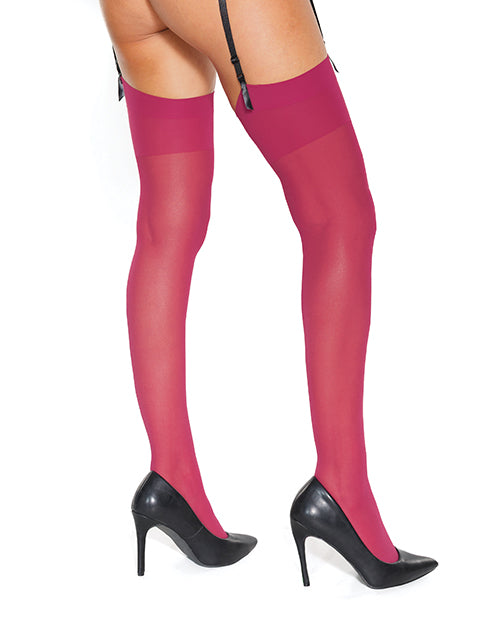 Sheer Thigh High Stockings Raspberry