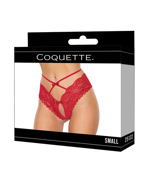 Lace Hipster Panty w/Bow Detail - Red