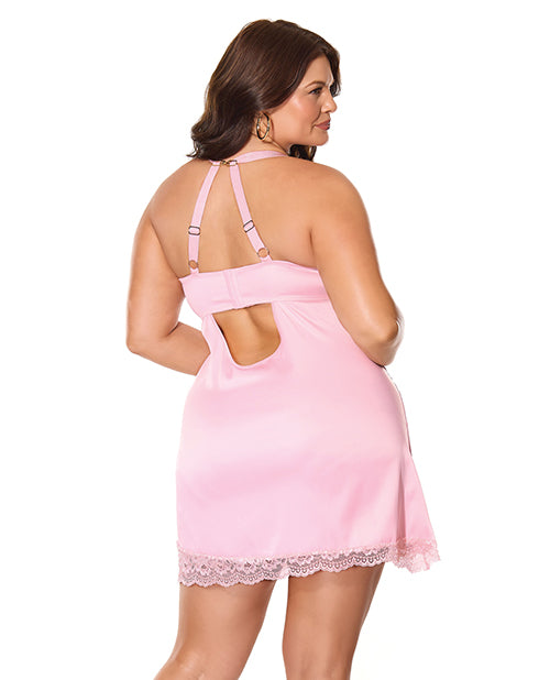 Kissed by Satin Underwire Chemise - Pink