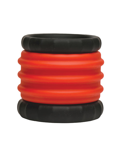 Curve Toys Jock 2 - in - 1 Silicone Cock Ring - Red