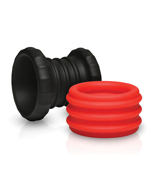 Curve Toys Jock 2 - in - 1 Silicone Cock Ring - Red
