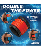 Curve Toys Jock 2 - in - 1 Silicone Cock Ring - Red