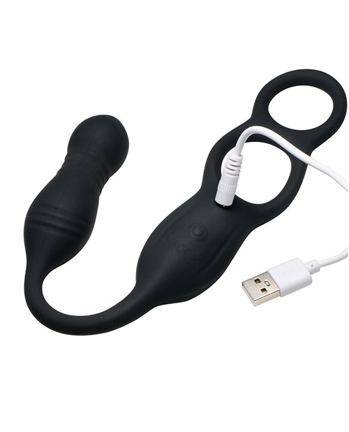 Hyper Thrusting and Vibrating Anal Plug w/C - Ring
